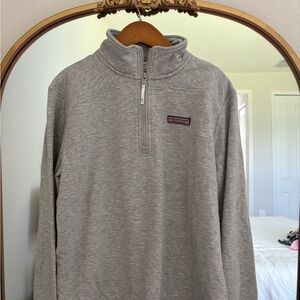 Vineyard Vines Light Heather Gray Quarter-Zip Pullover